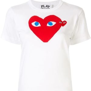COMME DES GARÇONS PLAY Heart Logo Applique T-Shirt